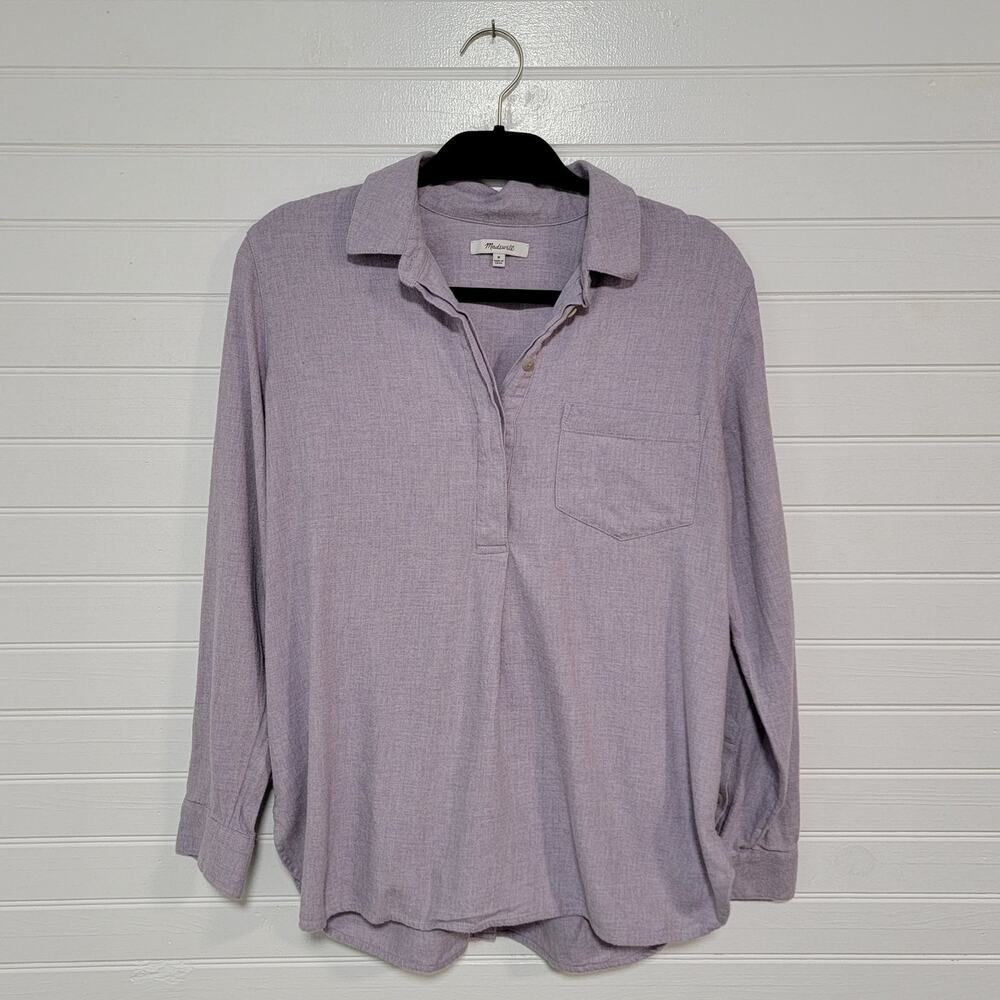 Madewell Size Medium Popover Top Boho Cottage Peasant Preppy Academia Work Shirt